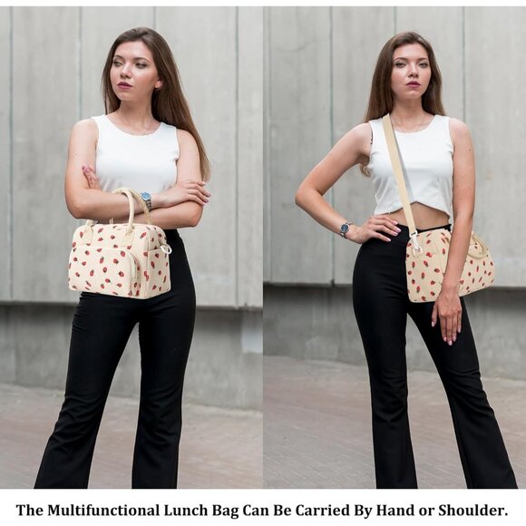 Stylish Large Insulated Lunch Bag - Leakproof Cooler Tote for Work & Picnic - Picture 7 of 7